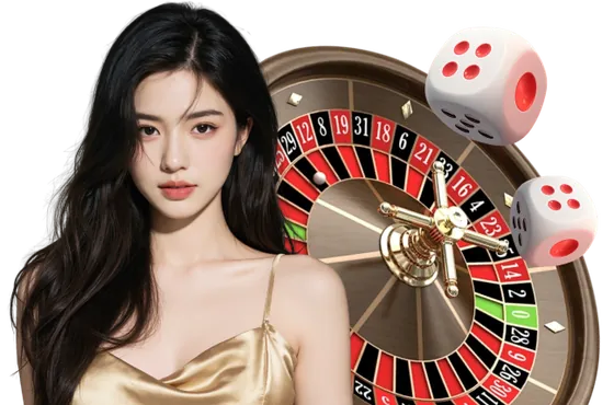 Live casino themed artwork with a roulette wheel