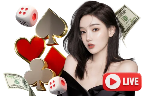 Casino-themed artwork with cards and dice